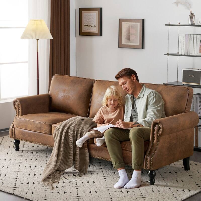 83W ×32D ×31H Mid-Century Style Upholstered Multi-Person Sofa Indoor