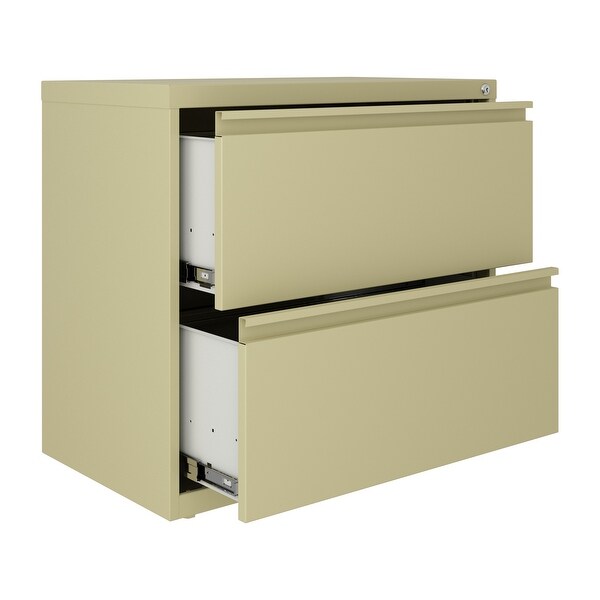Hirsh 30 Inch Wide 2 Drawer Lateral 101 File Cabinet Putty On