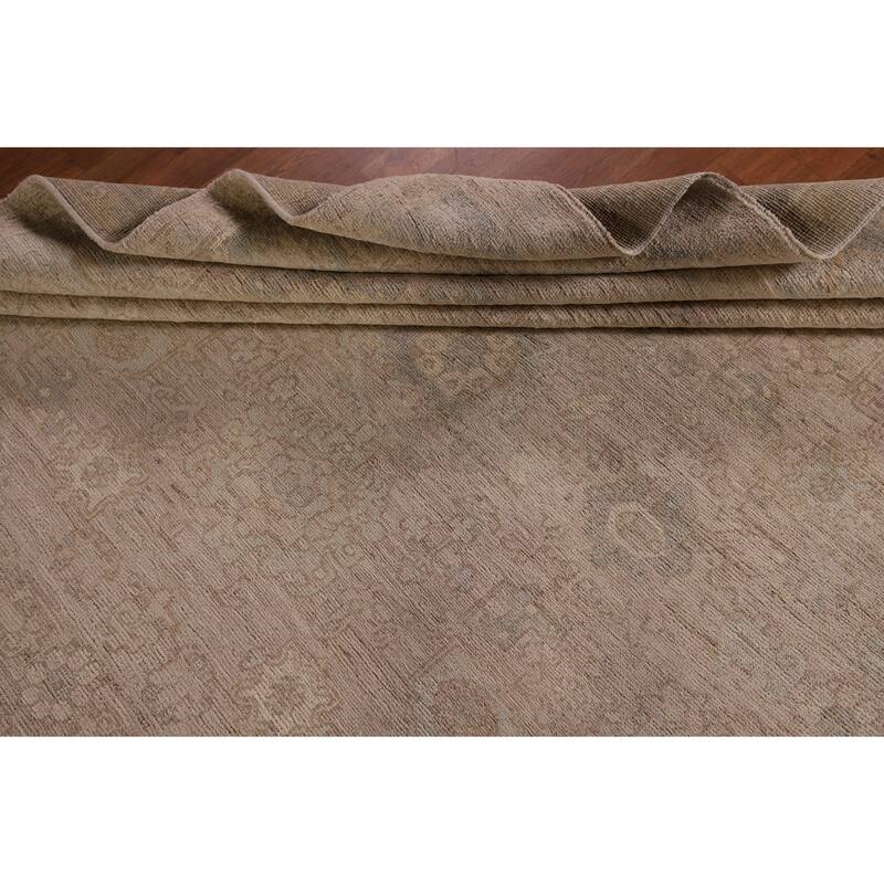 Earth Tone Vegetable Dye Oushak Area Rug Handmade Wool Carpet - 8'3" x 10'2"
