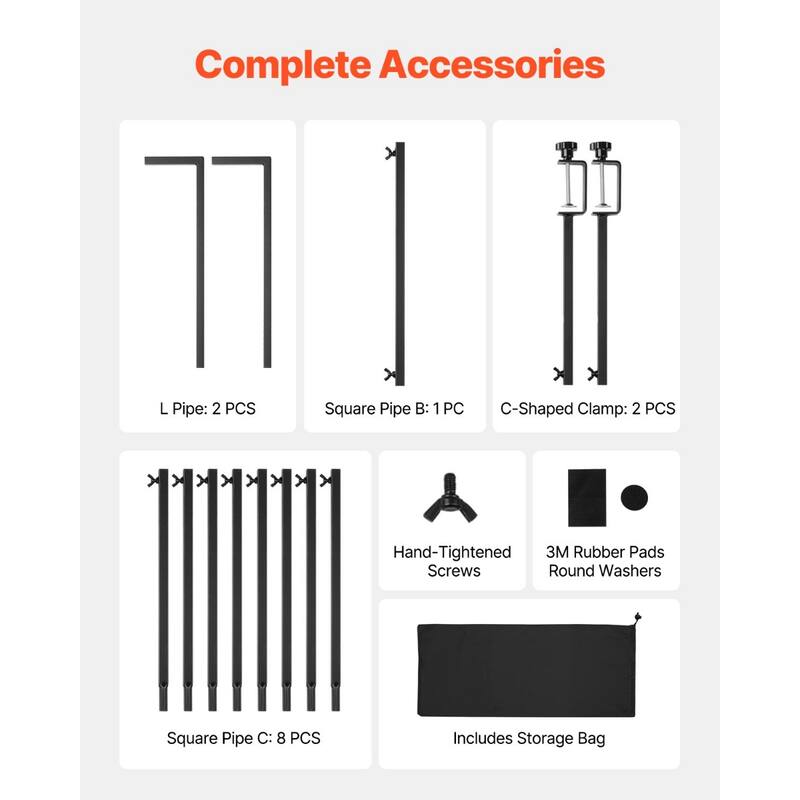 Adjustable Table Arch Stand with Clamps and Square Tube Metal Rod Frame Ideal for Indoor or Outdoor Decoration