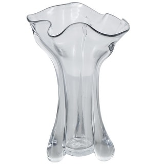 Glass Abstract Fluted Tulip Decorative Vase - Clear - Roche River Decor ...
