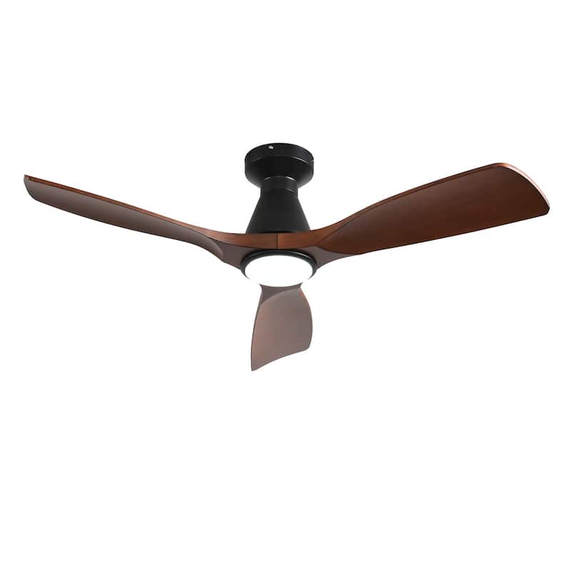 Ceiling Fan Without Light: 42-52 Inch 3 Blade Indoor Outdoor Fans for Patios - Walnut - 42in