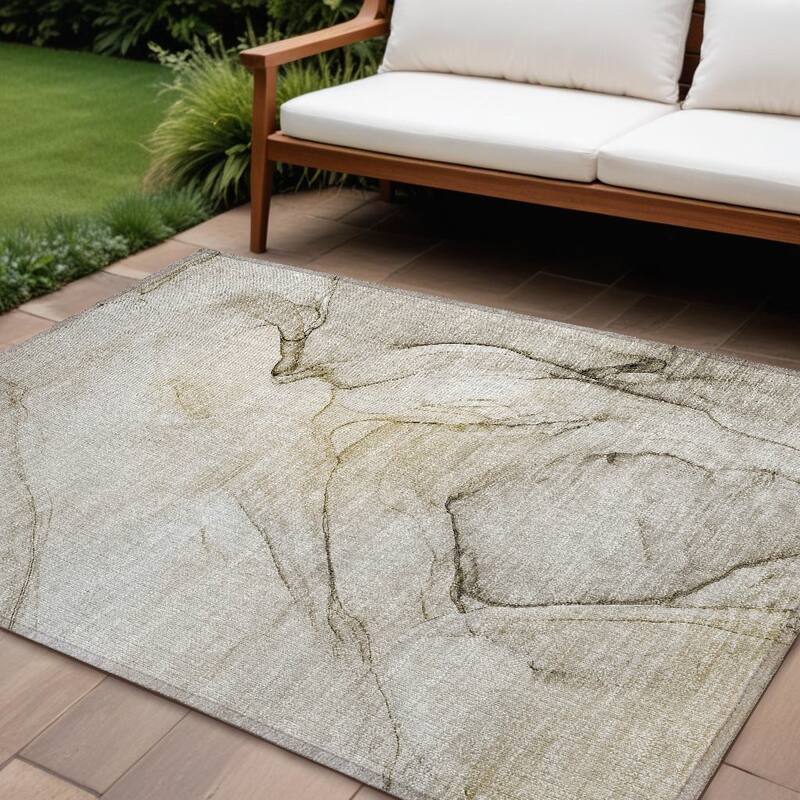 Almiso Artistic Abstract Weather Resistant Classic Meets Modern Outdoor Rug - 9' X 12' - Multi