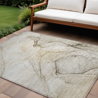 Almiso Artistic Abstract Weather Resistant Classic Meets Modern Outdoor Rug