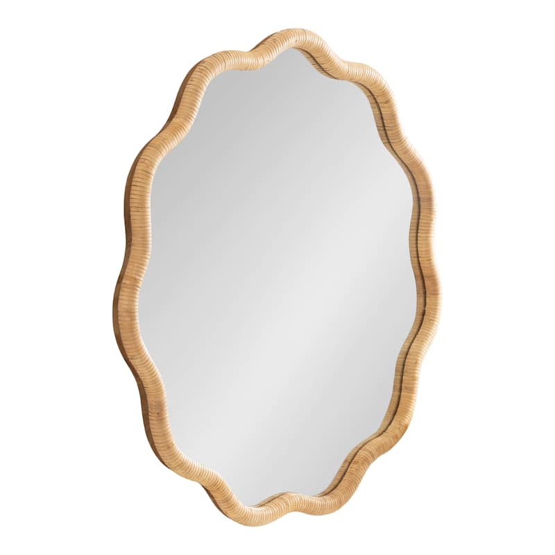 Kate and Laurel Rahfy Scallop Framed Wall Mirror - 26x26 - 32x32 - Natural