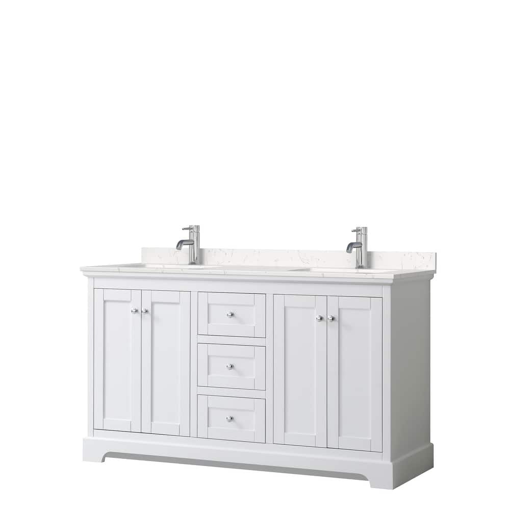 Avery 60 Inch Double Vanity, Cultured Marble Top