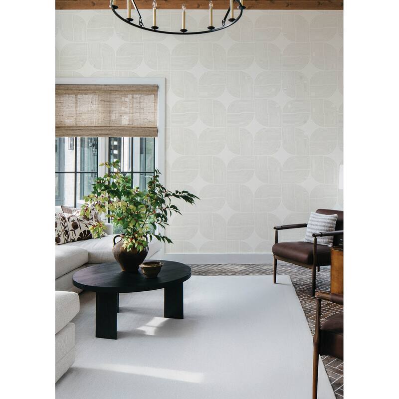 A-Street Prints Savoye Brown Spiral Arches Wallpaper