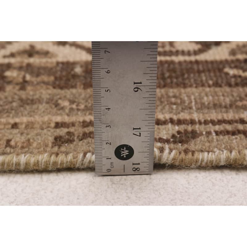 ECARPETGALLERY Hand-knotted Antalya Vintage Tan Wool Rug - 6'7 x 9'5