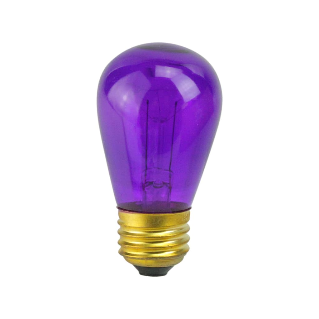 Incandescent S14 Transparent Edison Style Christmas Replacement Bulbs - Purple - Pack of 25