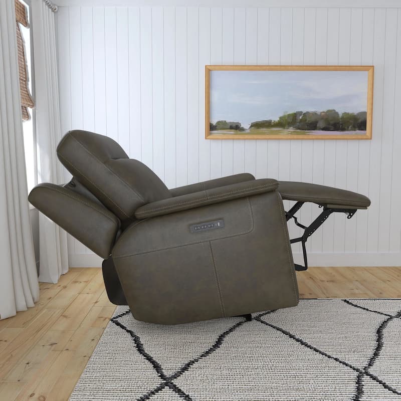 Odell Zero Gravity Top Grain Leather Power Recliner with Power Headrest & Lumbar by Flexsteel