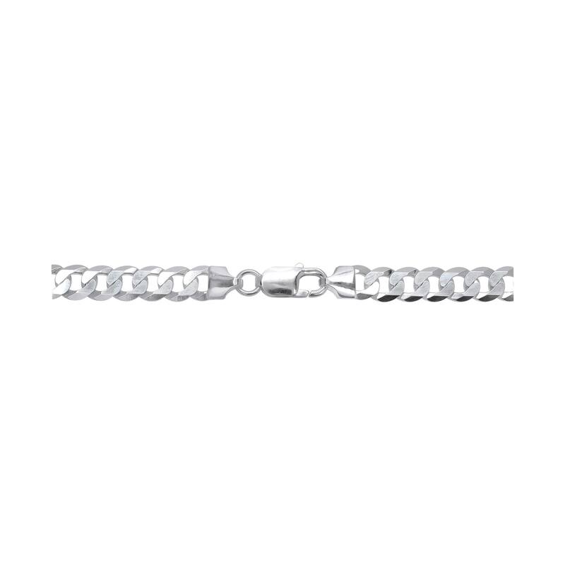Victoria Townsend .925 Sterling Silver 7.7mm Diamond Cut FLAT CURB Necklace 22 inches.