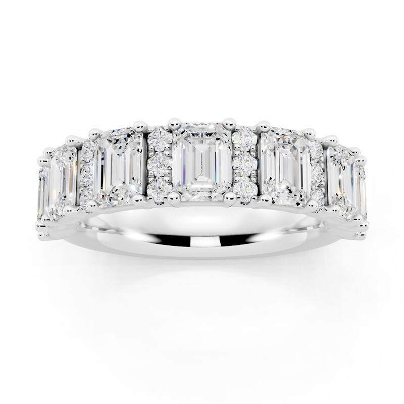 Auriya 14k Gold 2 1/2ctw Lab Grown Diamond Anniversary Ring (E-F VS) - White - 4.5