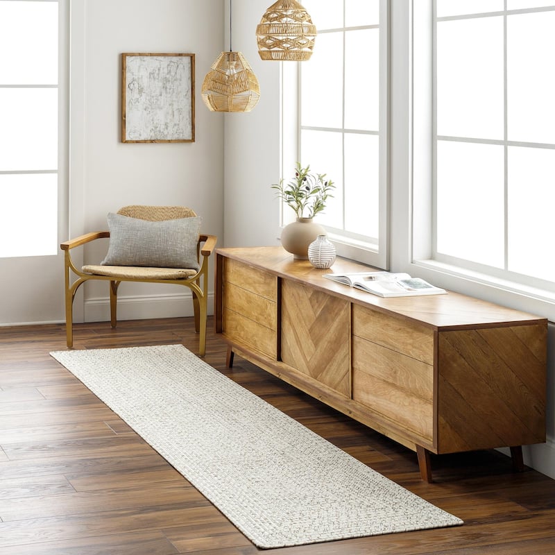 Livabliss Chesapeake Bay Country Stripe Outdoor Area Rug - Cream/Grey - 2'6" x 8' Runner