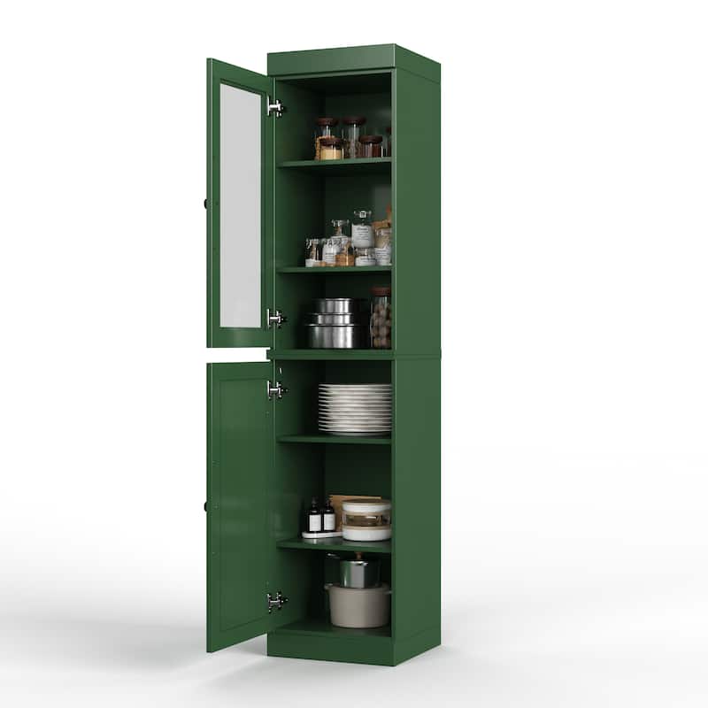 100% Solid Wood 16.5" Kitchen Pantry Cabinet with Doors by Palace Imports
