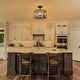 preview thumbnail 6 of 12, Woodly Farmhouse 3-Light Distressed Wood Modern Cage Drum Semi-Flush Mount for foyer - 14" D x 9" H