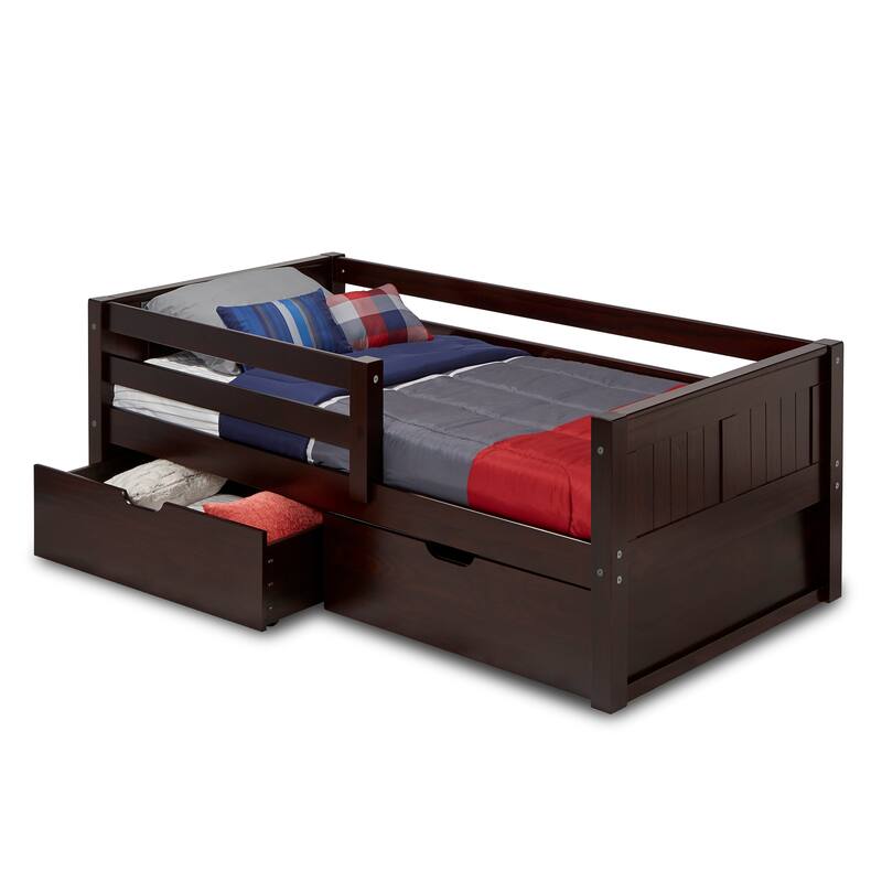 Camaflexi Panel Headboard - Twin Size Day Bed with Front Guard Rail & Drawers
