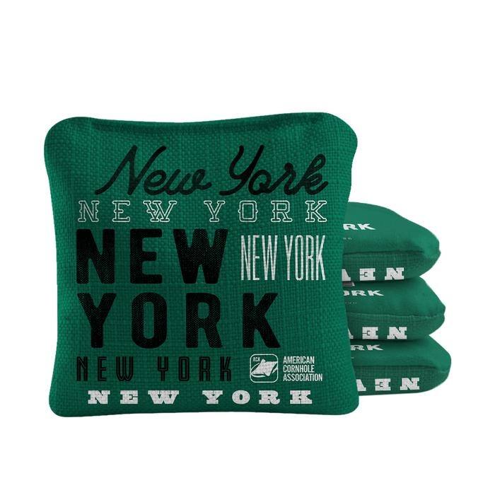 New York Football Green Dual Sided Cornhole Bags