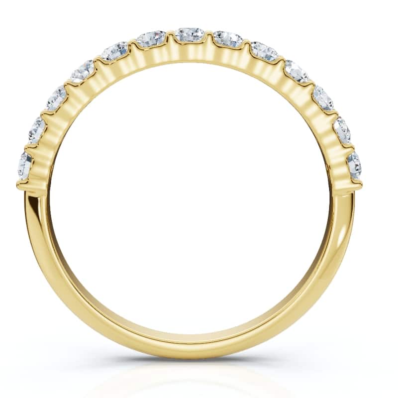 1/2 Ct TDW Diamond Wedding Ring Womens Anniversary Band Yellow Gold