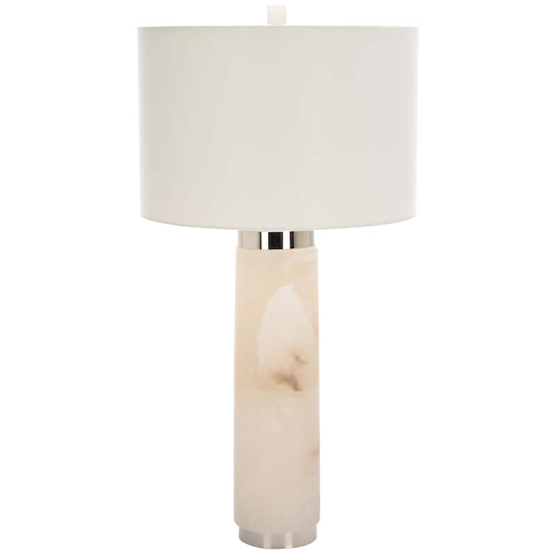 SAFAVIEH Couture Oketa Alabaster Pillar Table Lamp - 15 In W x 15 In D x 30 In H - 15Wx15Dx30H