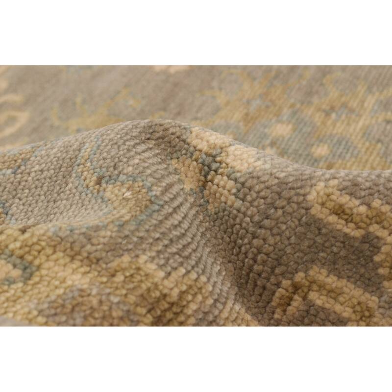 ECARPETGALLERY Hand-knotted Oushak Grey Wool Rug - 7'10 x 9'11