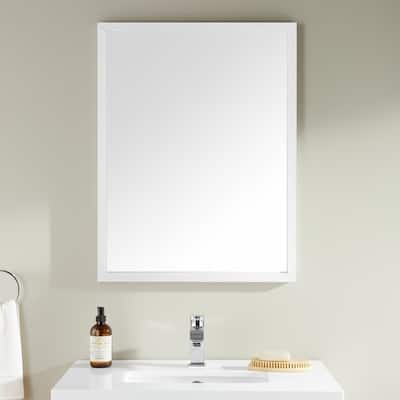 HomeRoots 42" White Framed Bathroom Vanity Mirror - 31.50 in. x 41.50 in. x 1.75 in.