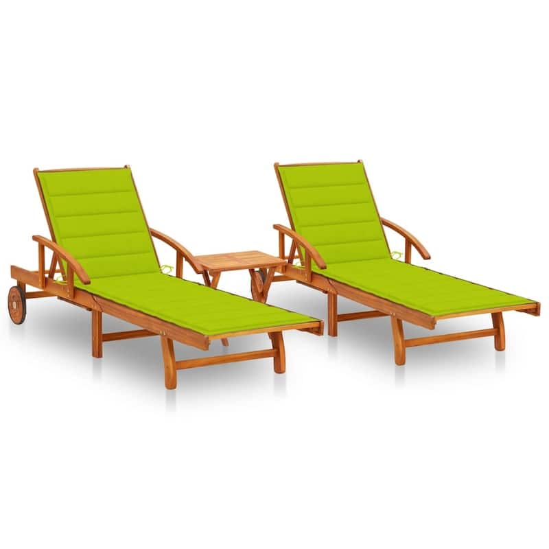 vidaXL Patio Lounge Chair Sunbed Sunlounger with Cushion Solid Acacia Wood