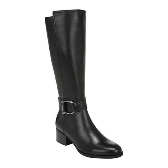 black leather knee high boots wide calf