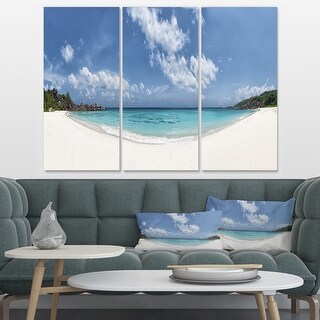 Designart "Majestic Seychelles Beach Panorama" Large Seascape Art ...
