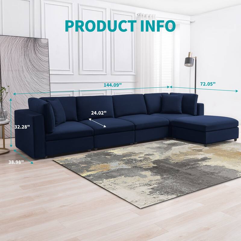 Mixoy Modern Convertible Sectional Sofa,L/U Shaped Corner Sleeper Sofa Couch,Modular Sectional Couches