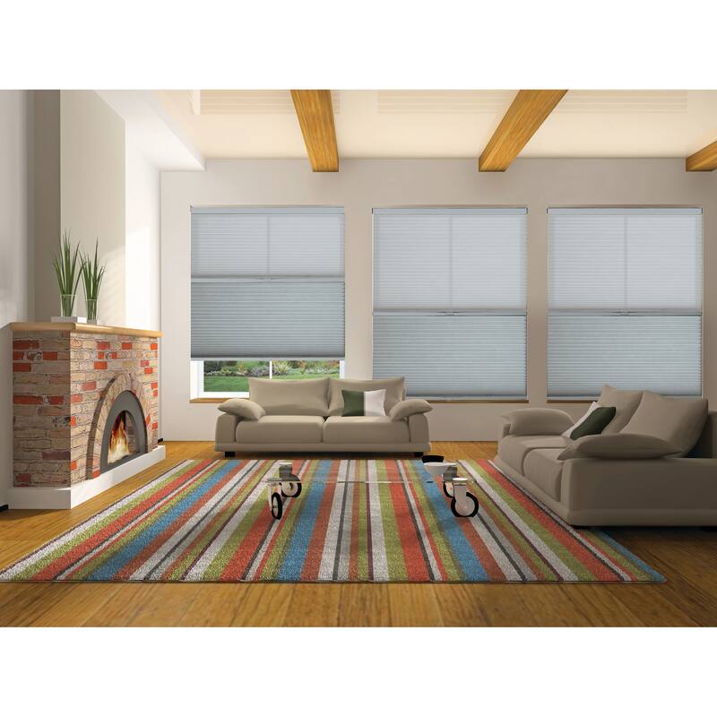 BlindsAvenue Cordless Day/Night Cellular Honeycomb Shade, 9/16" Single Cell, Gray Sheen - 35" W x 48" H
