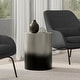 preview thumbnail 13 of 18, WYNDENHALL Lance Industrial 16 inch Wide Metal Cylinder Accent Table, Fully Assembled - 16"D x 16" W x 20.5" H Ombre Black / Silver