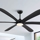 preview thumbnail 13 of 41, 72-inch Driftwood 6-Blade Large DC Ceiling Fan with Light and Remote Matte Black