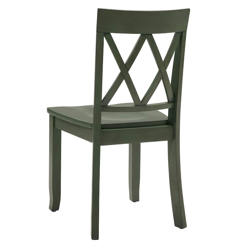 Vintage Cross Back Wood Double X-Back Dining Chairs