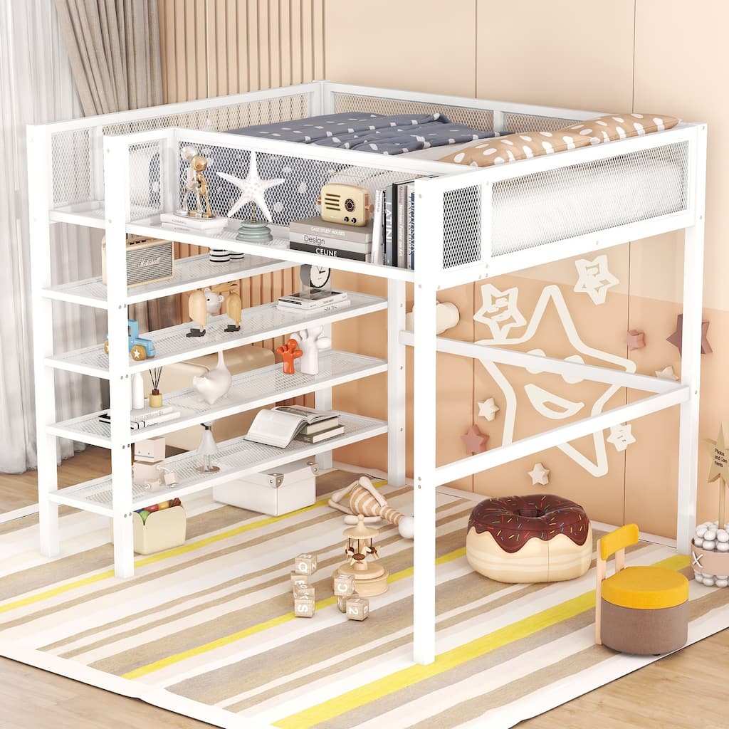Full Metal Loft Bed with Workstation
