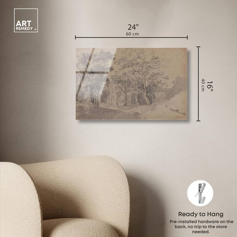 Grove with Road and Haycart Acrylic by Art Remedy, Ready to Hang