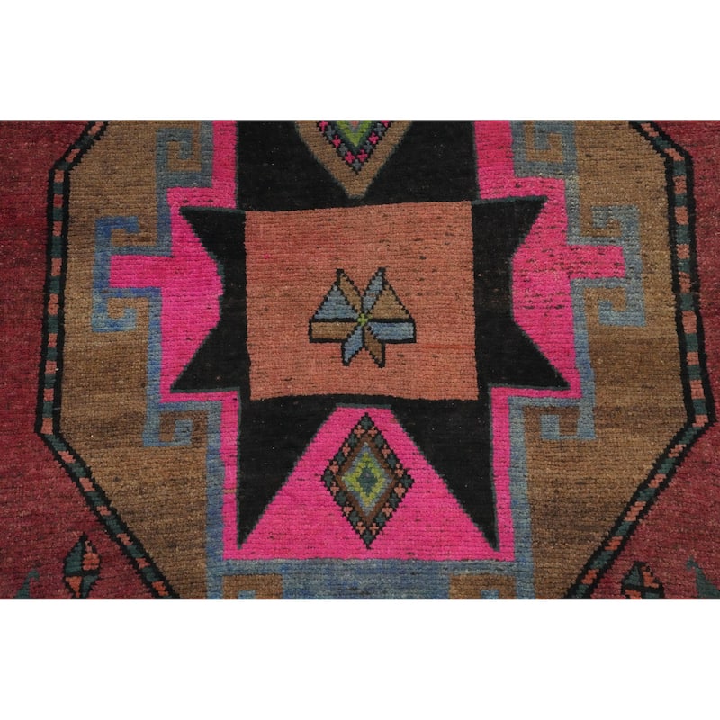 Hand Knotted Oriental 100% Wool Carpet Traditional Tribal Pink Ardebil Runner Rug - 11' 8'' X 3' 5''