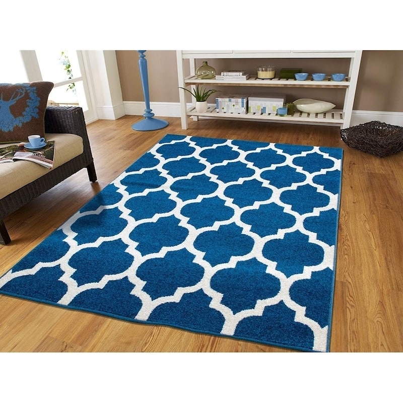 Copper Grove Rovaniemi Multicolor Moroccan Trellis Area Rug - 5'X8' - Blue