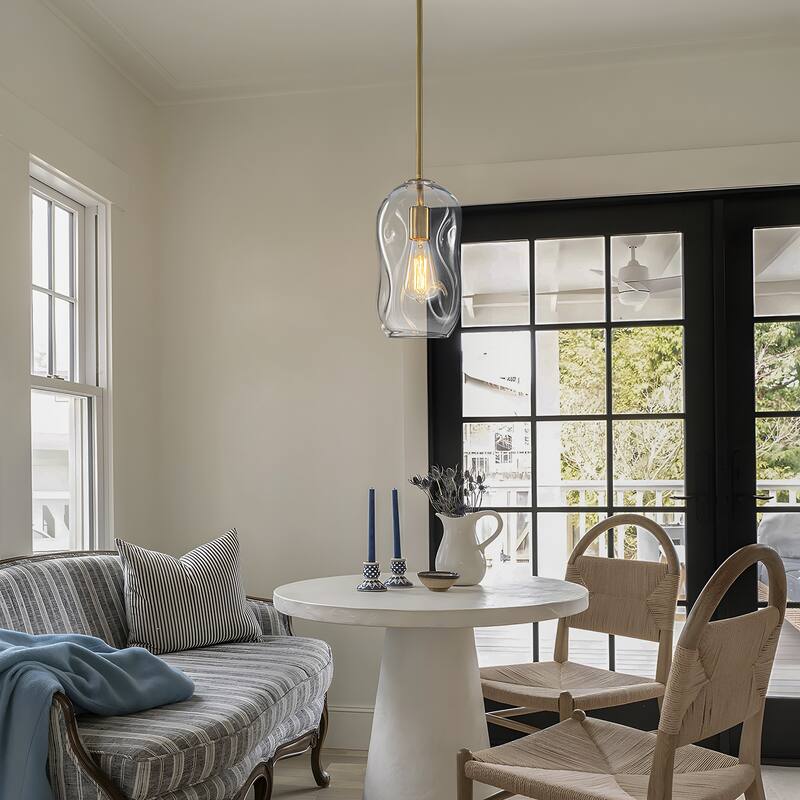 Starsky Modern Unique 1-light Abstract Clear Glass Pendant Light(Available in Single or Set of 2)