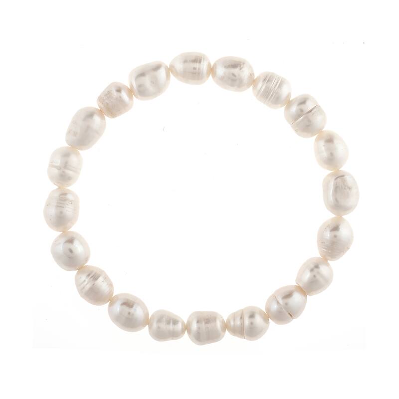 Baroque Pearl Stretch Bracelet - White