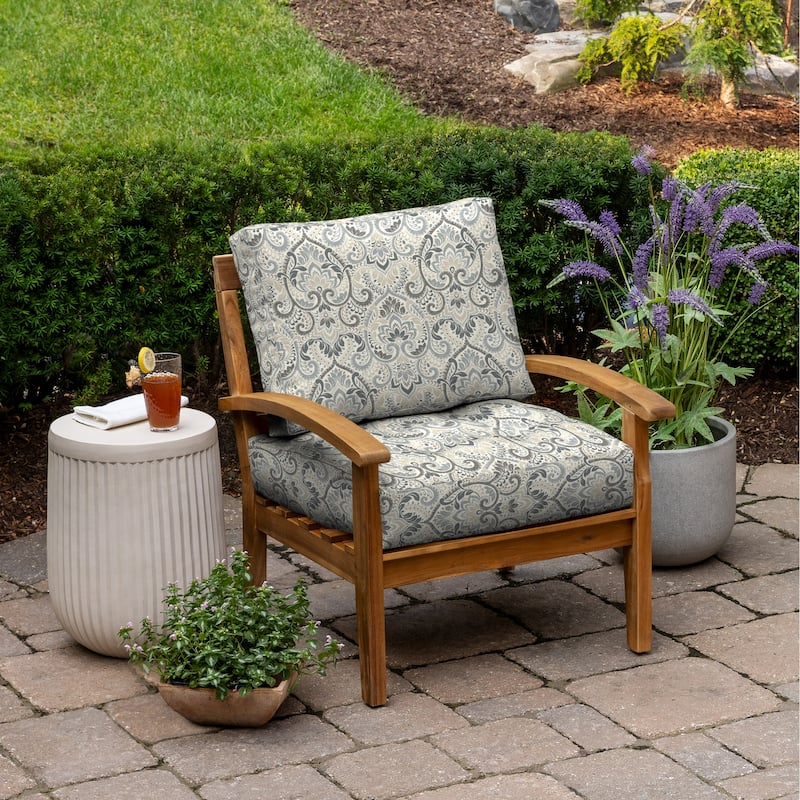 ARDEN Outdoor Plush Modern Tufted Blowfill Deep Seat Set, 24 x 24