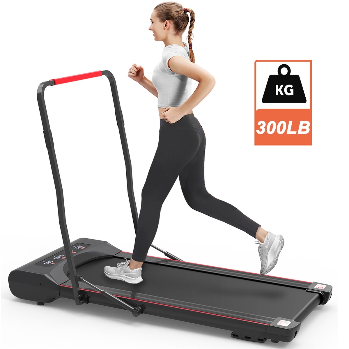 Walking Pad Foldable Treadmill with Handlebar and Remote Control