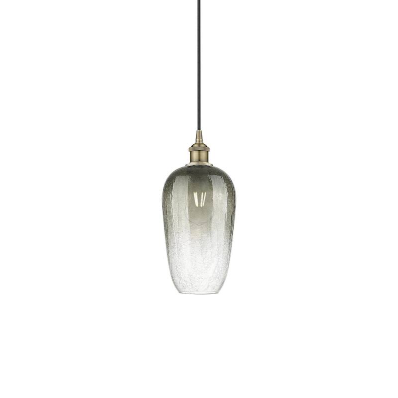Innovations Lighting 616-1P-15-7 Brookhaven Flute Pendant Brookhaven - Antique Brass / Slate