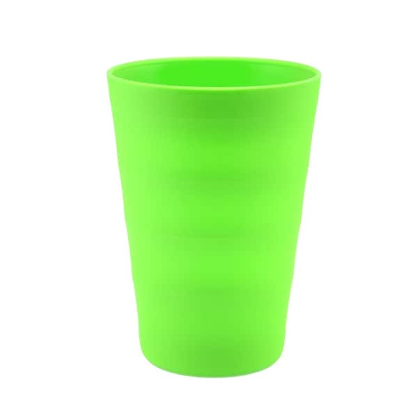 slide 1 of 1, Break-Resistant Plastic Cups 12oz, Reusable Design Set of 1 - Green