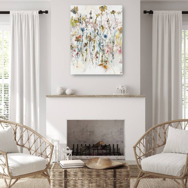 Watercolor Wildflowers Portrait II By Studio Arts Canvas Art Print