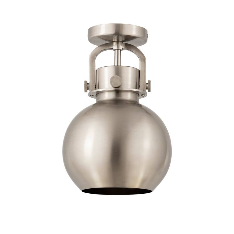 Innovations Lighting Newton Metal Sphere - 1 Light 8" Flush Mount - Satin Nickel