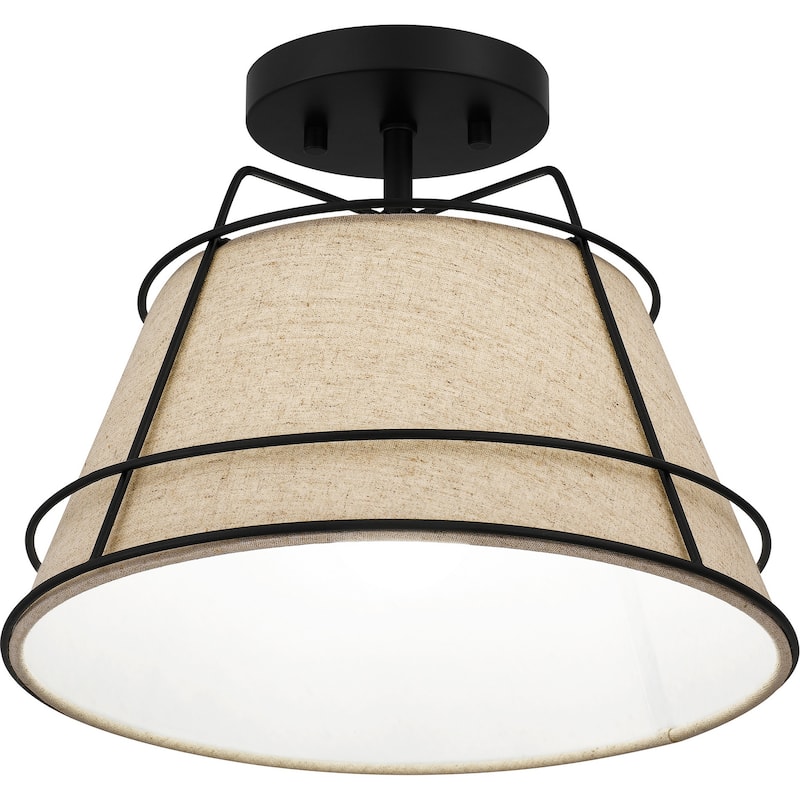 Quoizel Semi-Flush Mount 1-Light Semi-Flush Mount in Matte Black