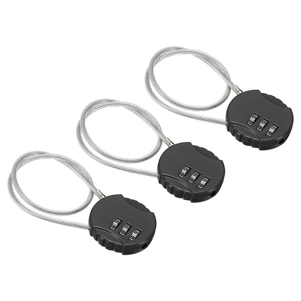 Small Combination Lock 11.8 Inch, 3 Pcs 3 Digit Padlock for Gym