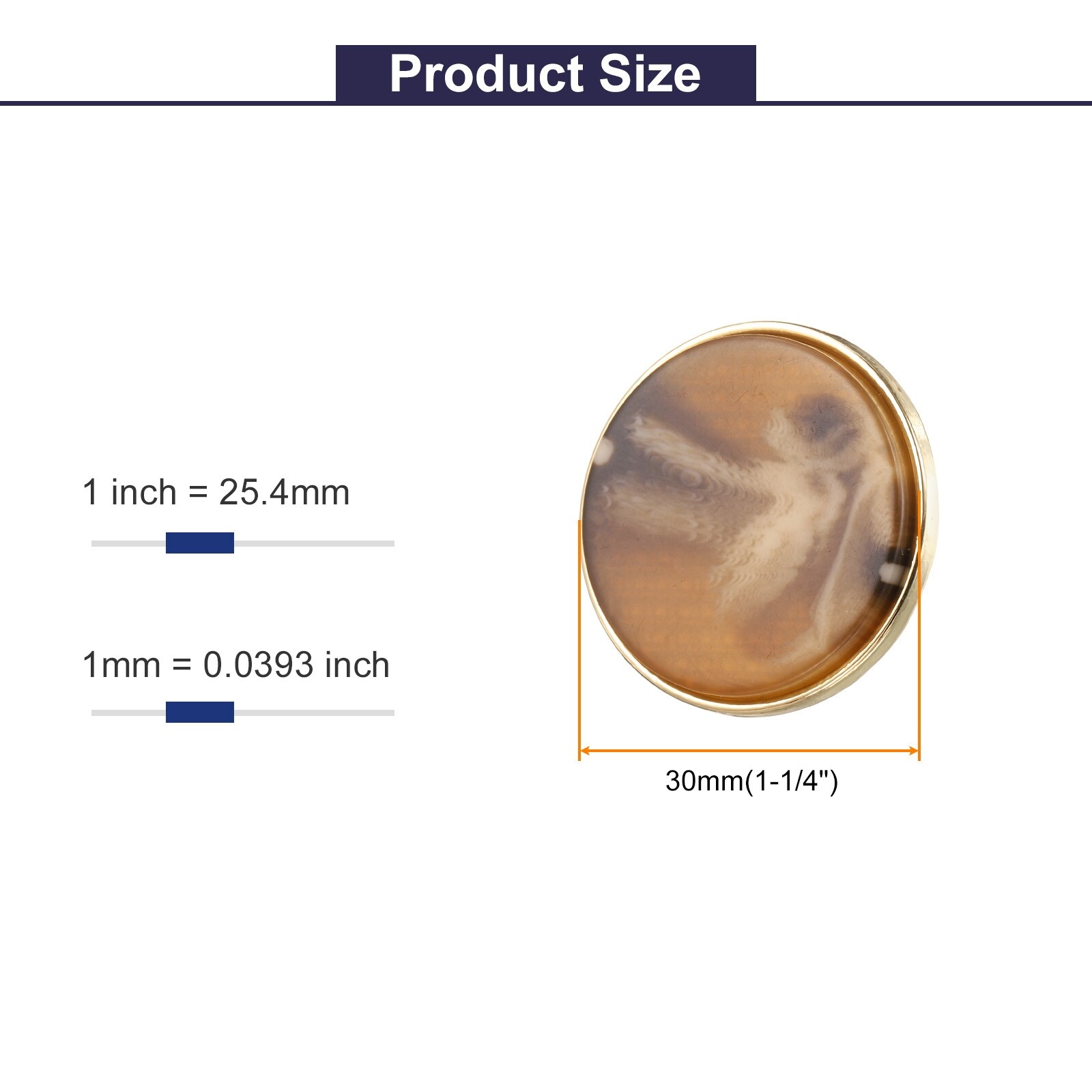 Metal Pattern Round Sewing Buttons Arrow Pattern Resin Craft Replacement Button for Sewing Clothing