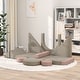 preview thumbnail 7 of 7, Kids Play Couch, 12 Pieces Kids Couch for Playroom Bedroom, Convertible Foam Floor Cushions for Boys and Girls, Pink