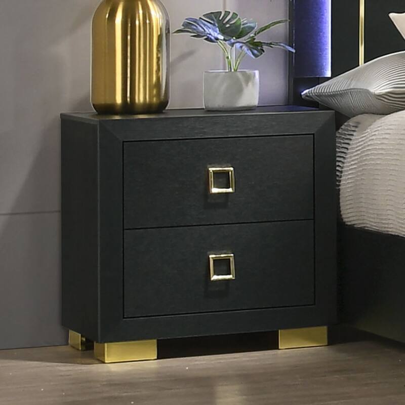 Chic Nightstand with Stylish Pulls and Advanced Construction for Bedroom Enhancement